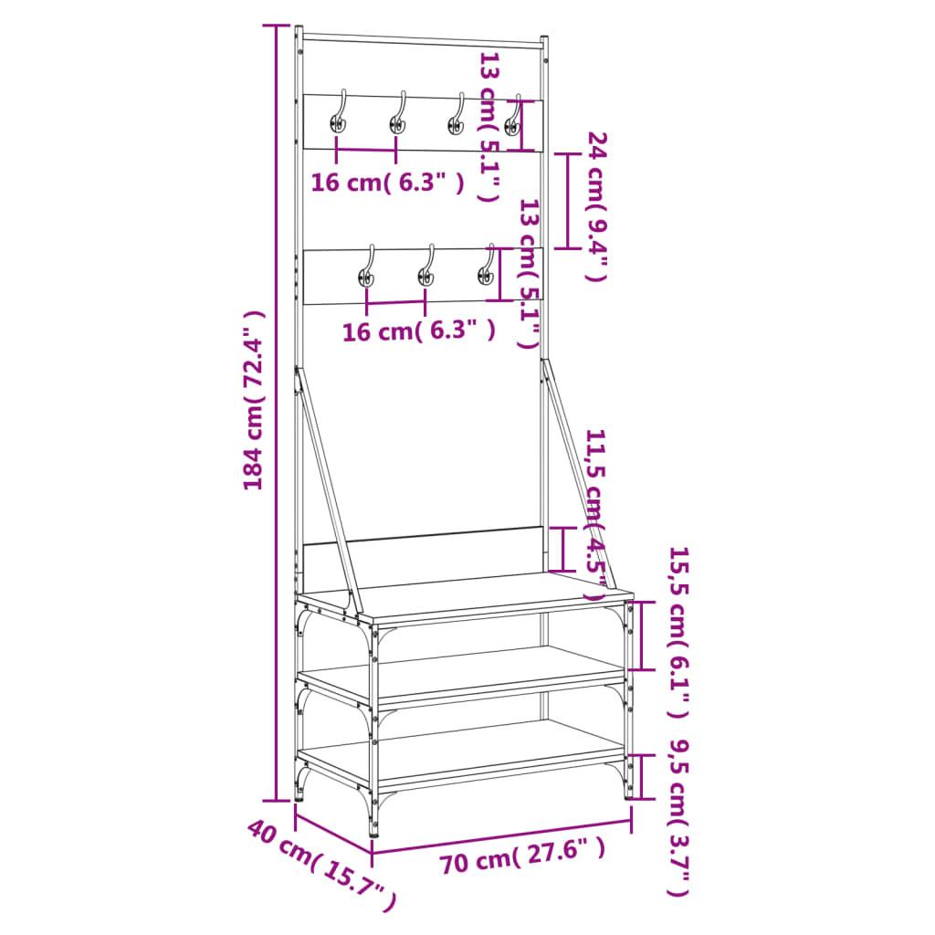 VidaXL appendiabiti Legno multistrato  