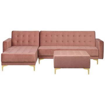 Ecksofa mit Ottomane aus Samtstoff Modern ABERDEEN