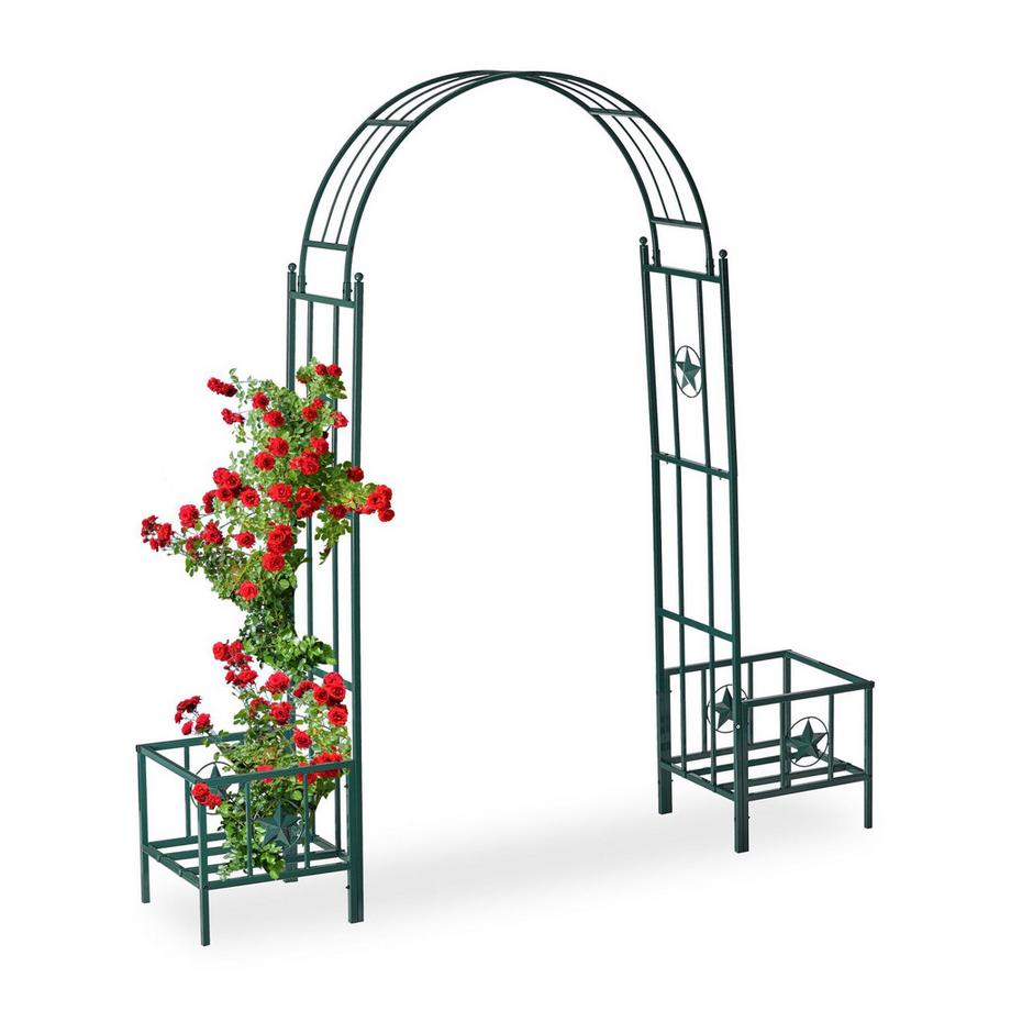 Arco di rose con fioriere