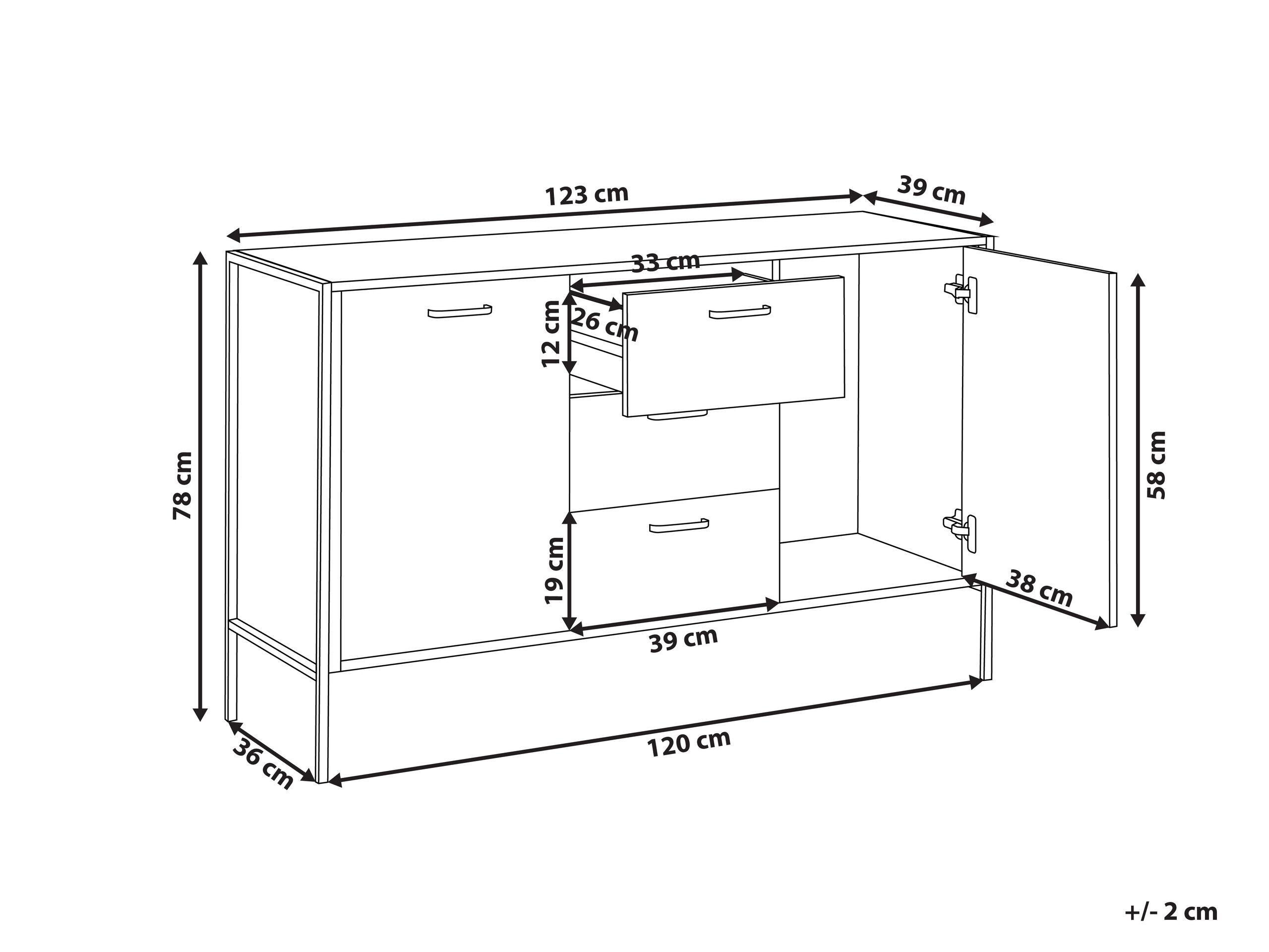 Beliani Commode 2 portes en MDF Industriel TIFTON  