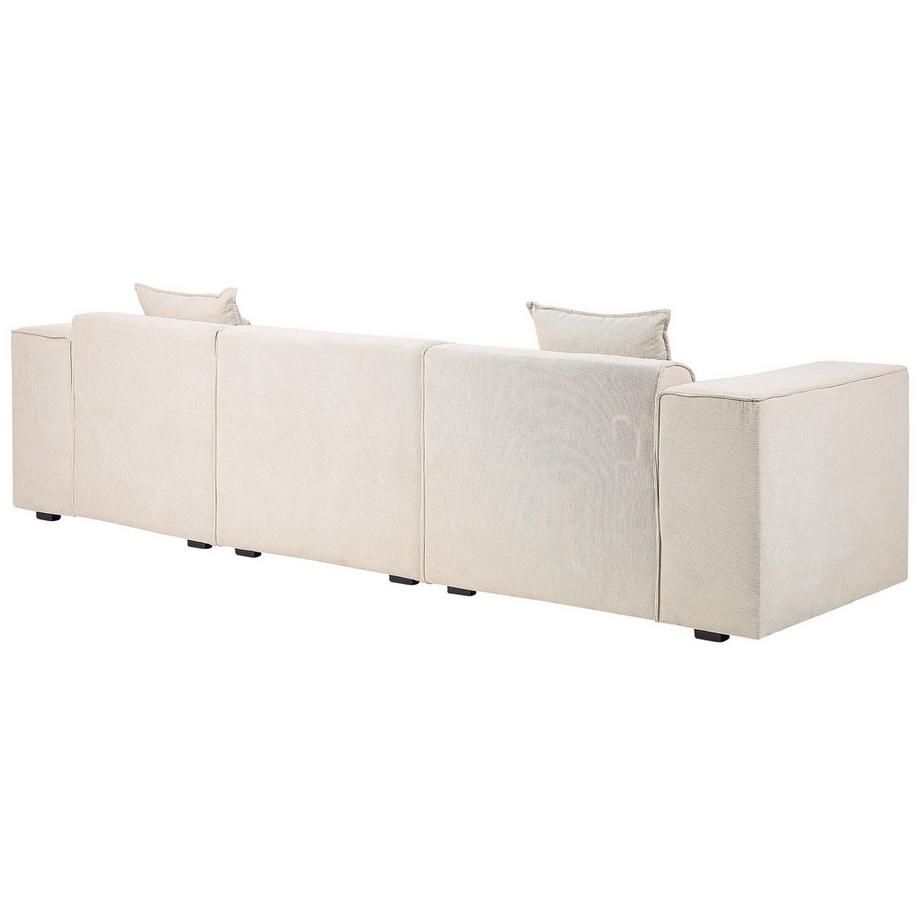 Beliani Canapé d'angle en Velours côtelé Scandinave DOLVA  