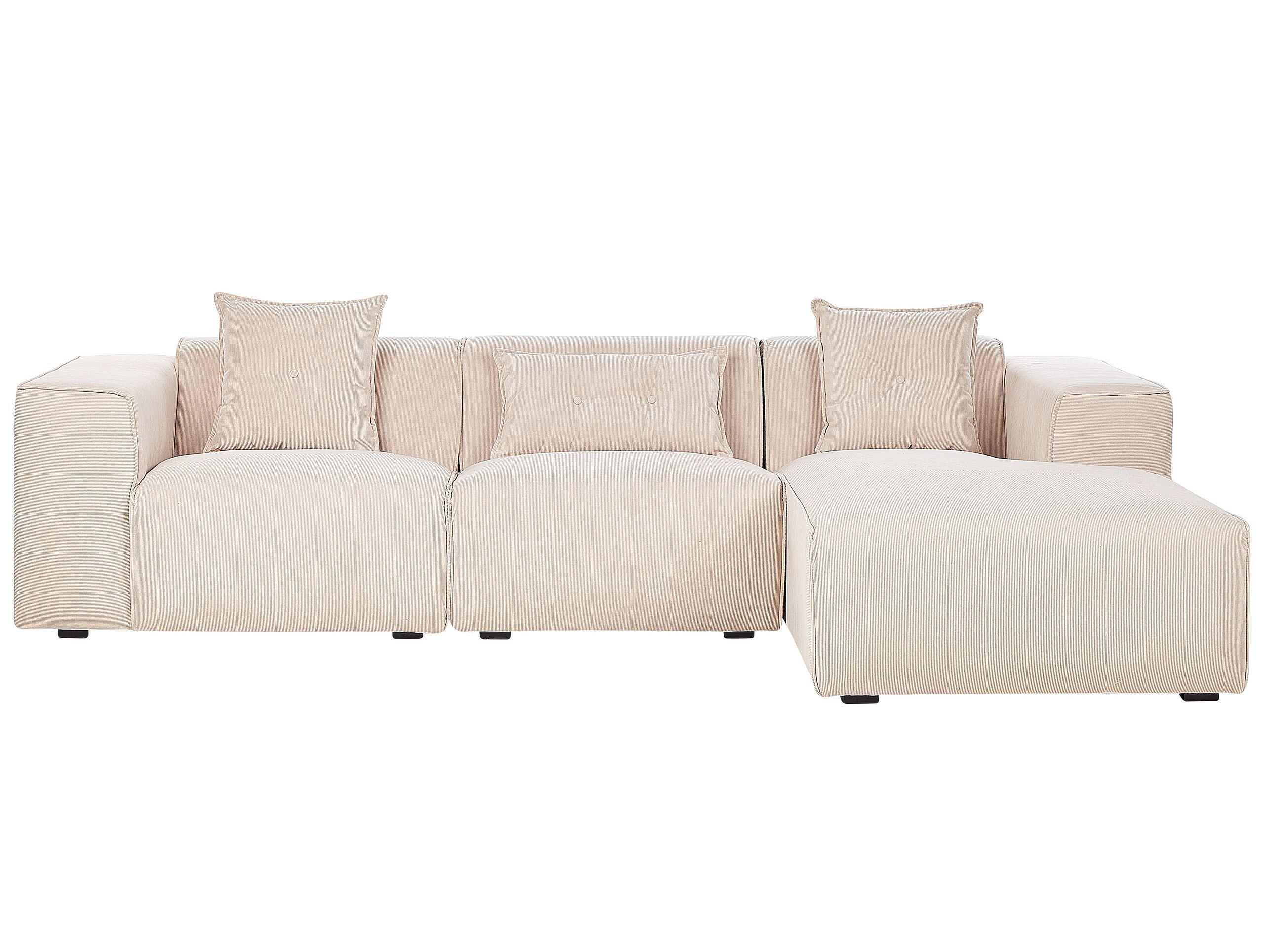 Beliani Ecksofa aus Cord Modern DOLVA  