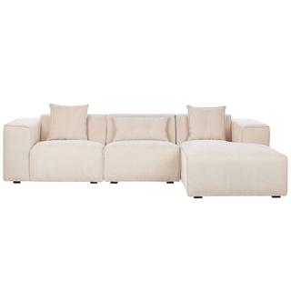 Beliani Ecksofa aus Cord Modern DOLVA  