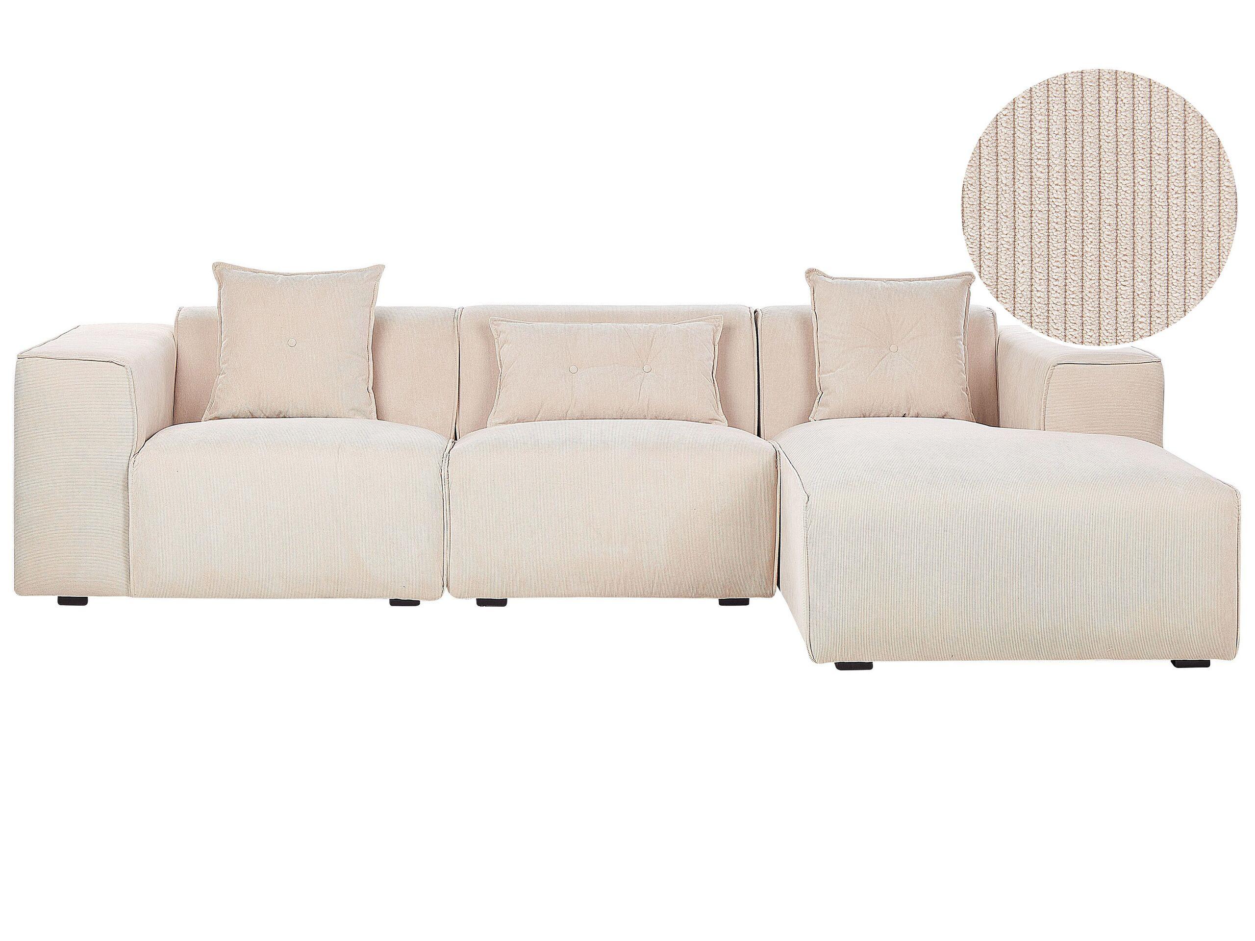 Beliani Ecksofa aus Cord Modern DOLVA  