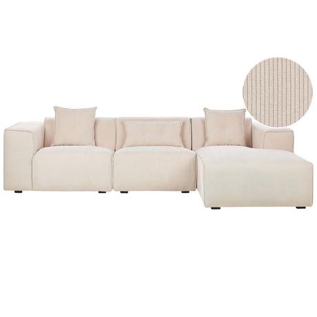 Beliani Ecksofa aus Cord Modern DOLVA  