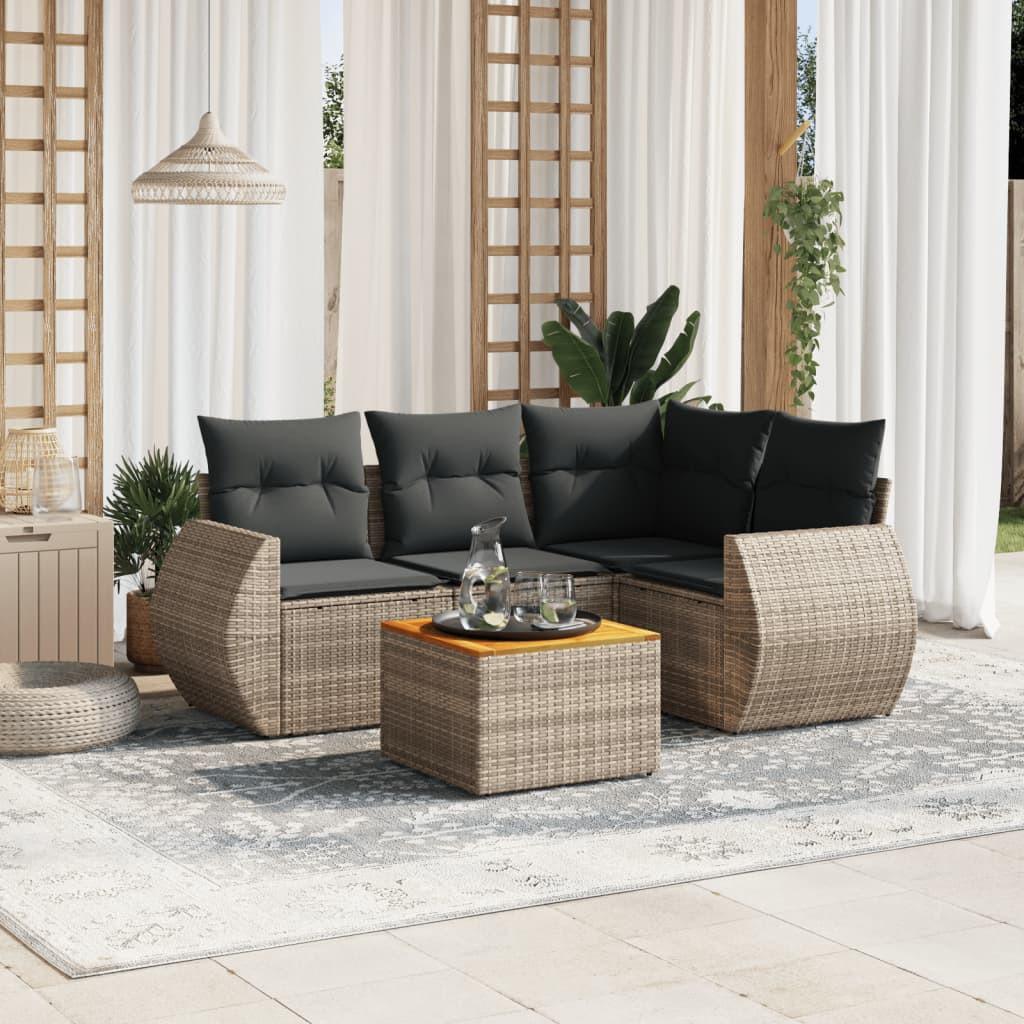 VidaXL set divano da giardino Polirattan  