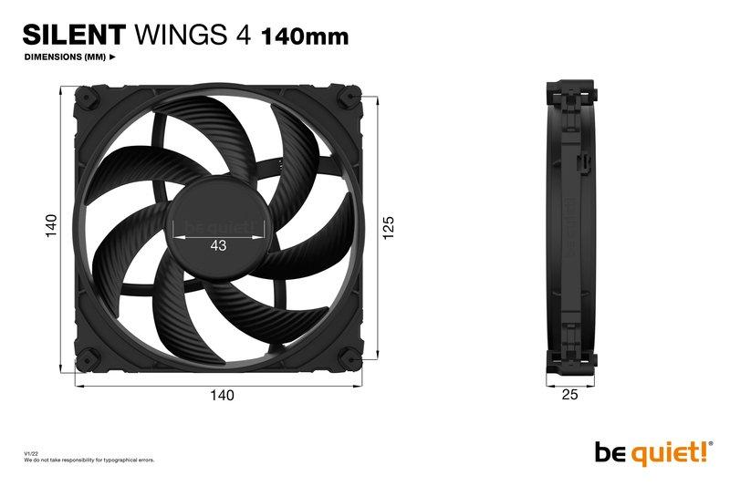 BE QUIET!  ! SILENT WINGS 4 | 140mm Boitier PC Ventilateur 14 cm Noir 1 pièce(s) 