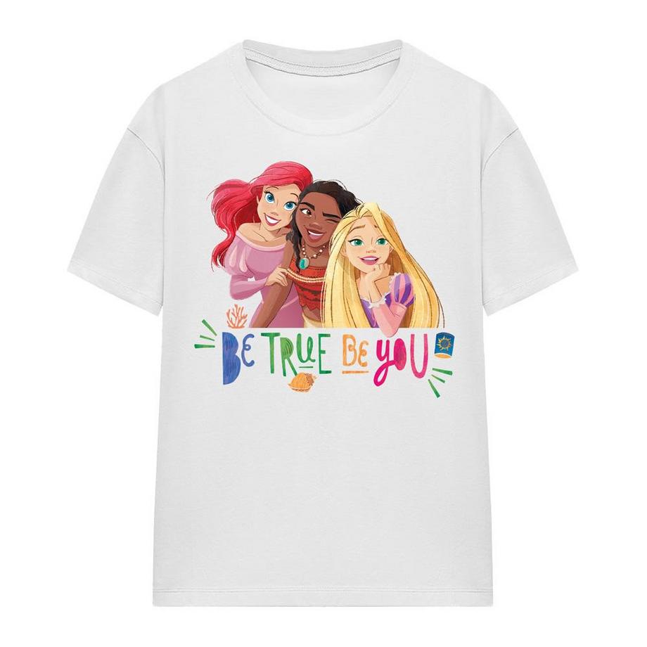 T-ShirtMotif Ariel, Vaiana Et Raiponce Be True Be You