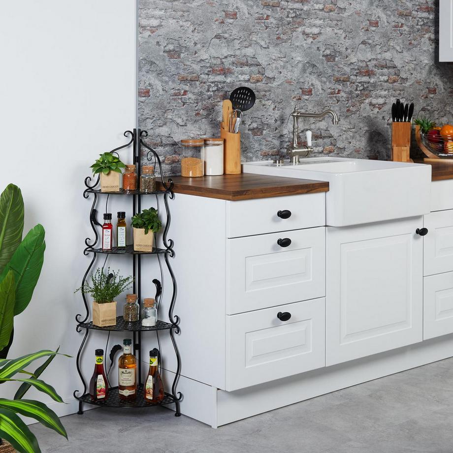 Northix  Metall-Eckregal mit 4 Böden 