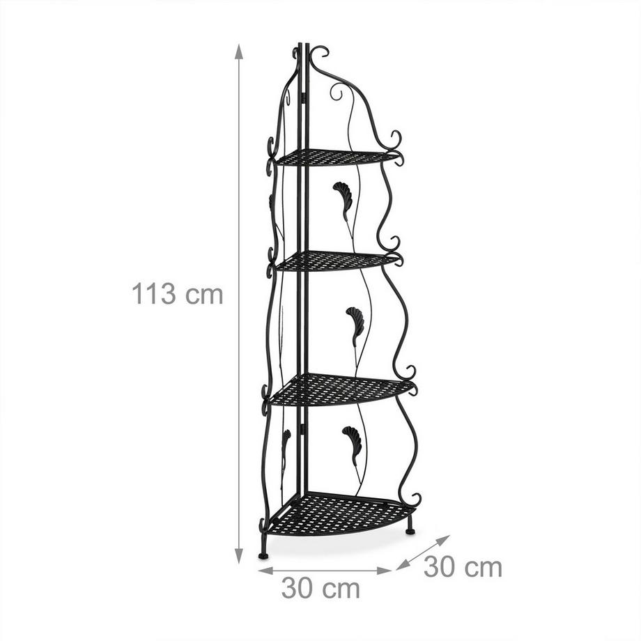 Northix  Metall-Eckregal mit 4 Böden 