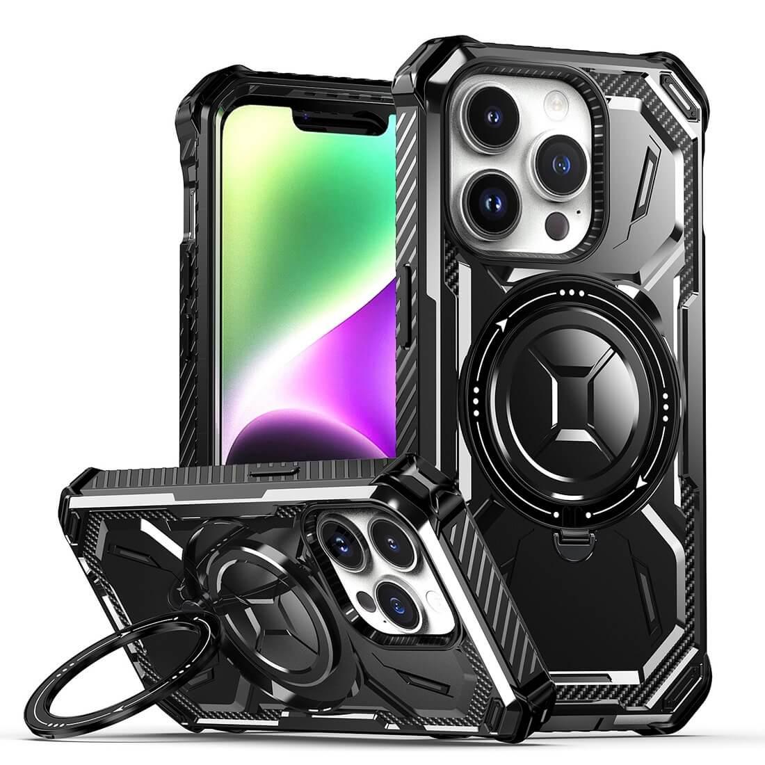 Cover-Discount  iPhone 15 Pro - Custodia Armor Con Kickstand 