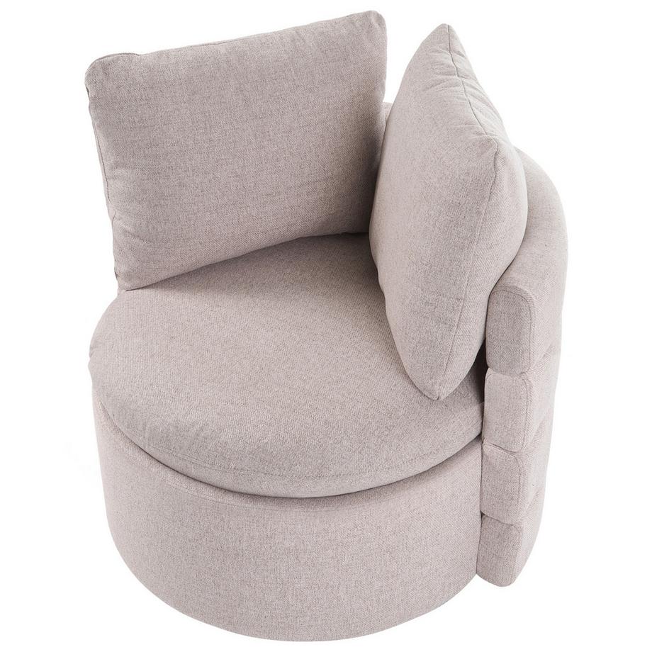 Beliani Fauteuil pivotant en Tissu Rétro RANDERS  