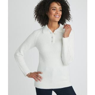 Damart  Pull col polo en maille poilue, moelleuse et douce. 