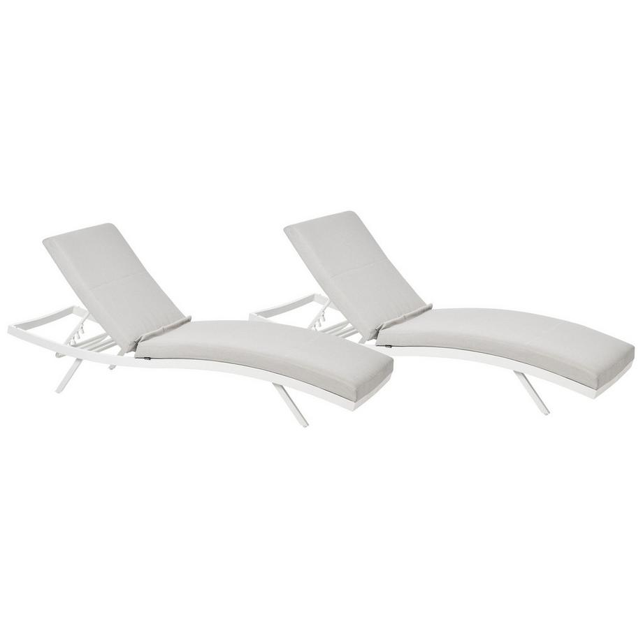 Gartenliege mit Auflage 2er Set aus Olefin  AMELIA