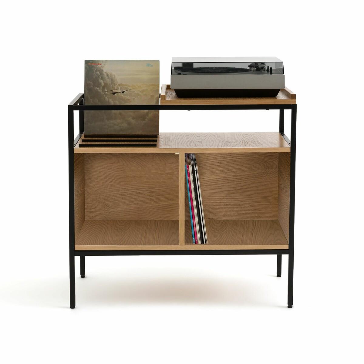 La Redoute Intérieurs Meuble vinyles chêne et métal acier L87 cm  