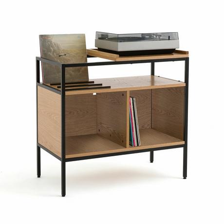 La Redoute Intérieurs Meuble vinyles chêne et métal acier L87 cm  