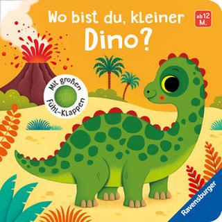 Wo bist du, kleiner Dino? Streck, Aurelia; Iossa, Federica (Illustrationen) Gebundene Ausgabe 