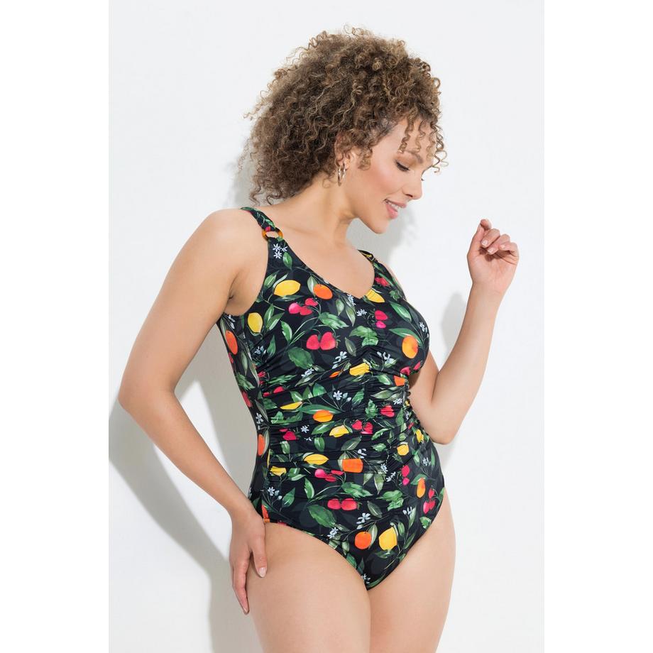 Ulla Popken Maillot de bain motif fruits fronces bonnets souples  