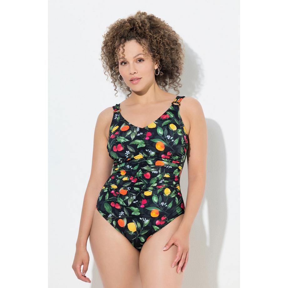 Ulla Popken Maillot de bain motif fruits fronces bonnets souples  