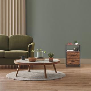 Northix Comodino in stile industriale con cassetto  