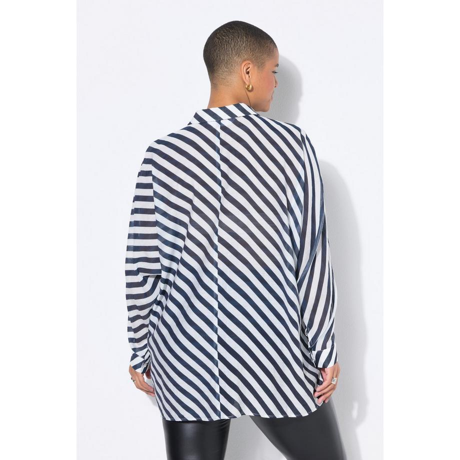 Studio Untold Camicia leggermente velata righe maniche a pipistrello  