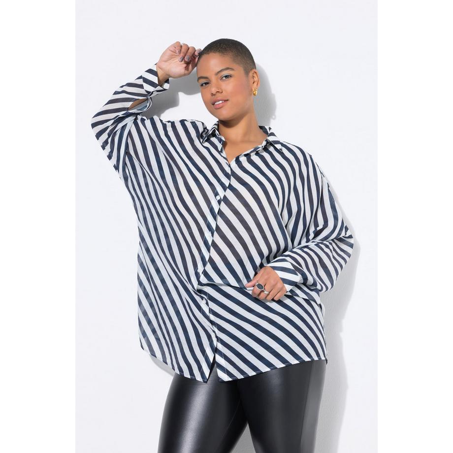 Studio Untold Camicia leggermente velata righe maniche a pipistrello  