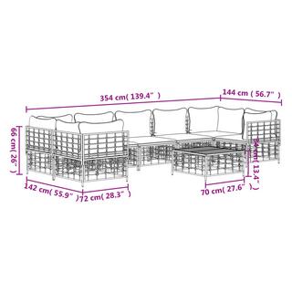 VidaXL set mobili da giardino Polirattan  