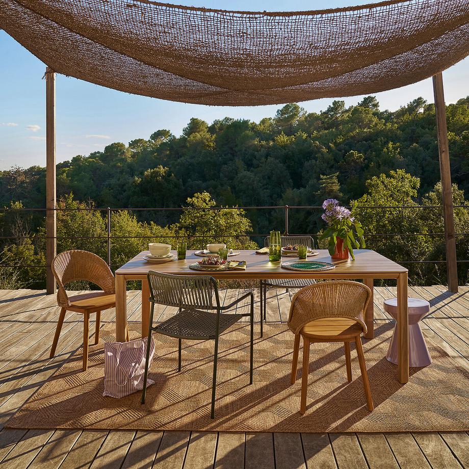 La Redoute Intérieurs Gartentisch ALUMIO aus Aluminium mit Teakholzdekor  