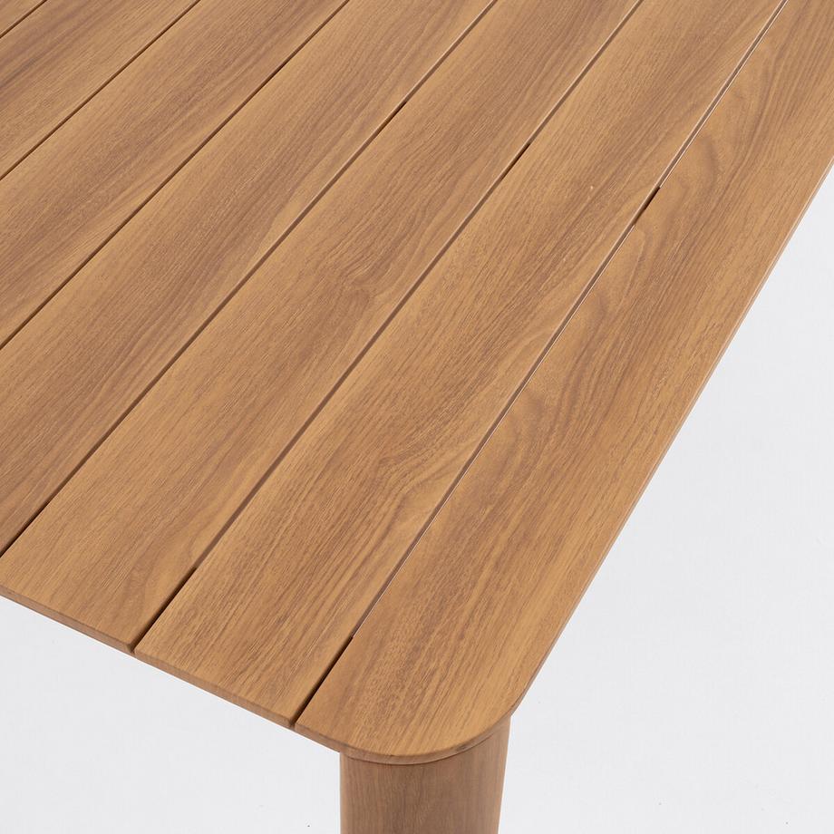 La Redoute Intérieurs Gartentisch ALUMIO aus Aluminium mit Teakholzdekor  