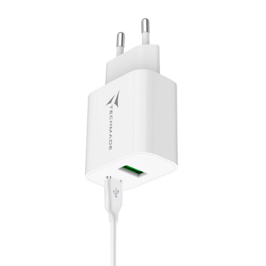 Techmade  Chargeur 20W avec Pt USBC + Pt USBA 