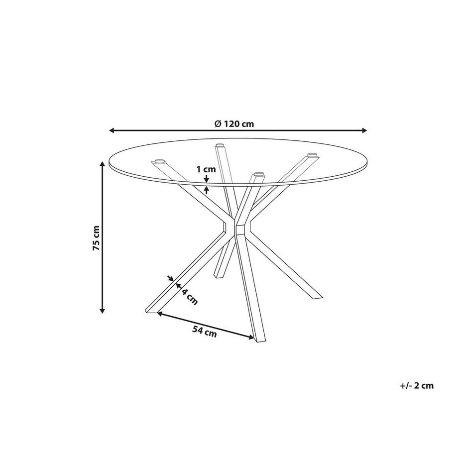 Beliani Tavolo da pranzo en Vetro temperato  MESTON  