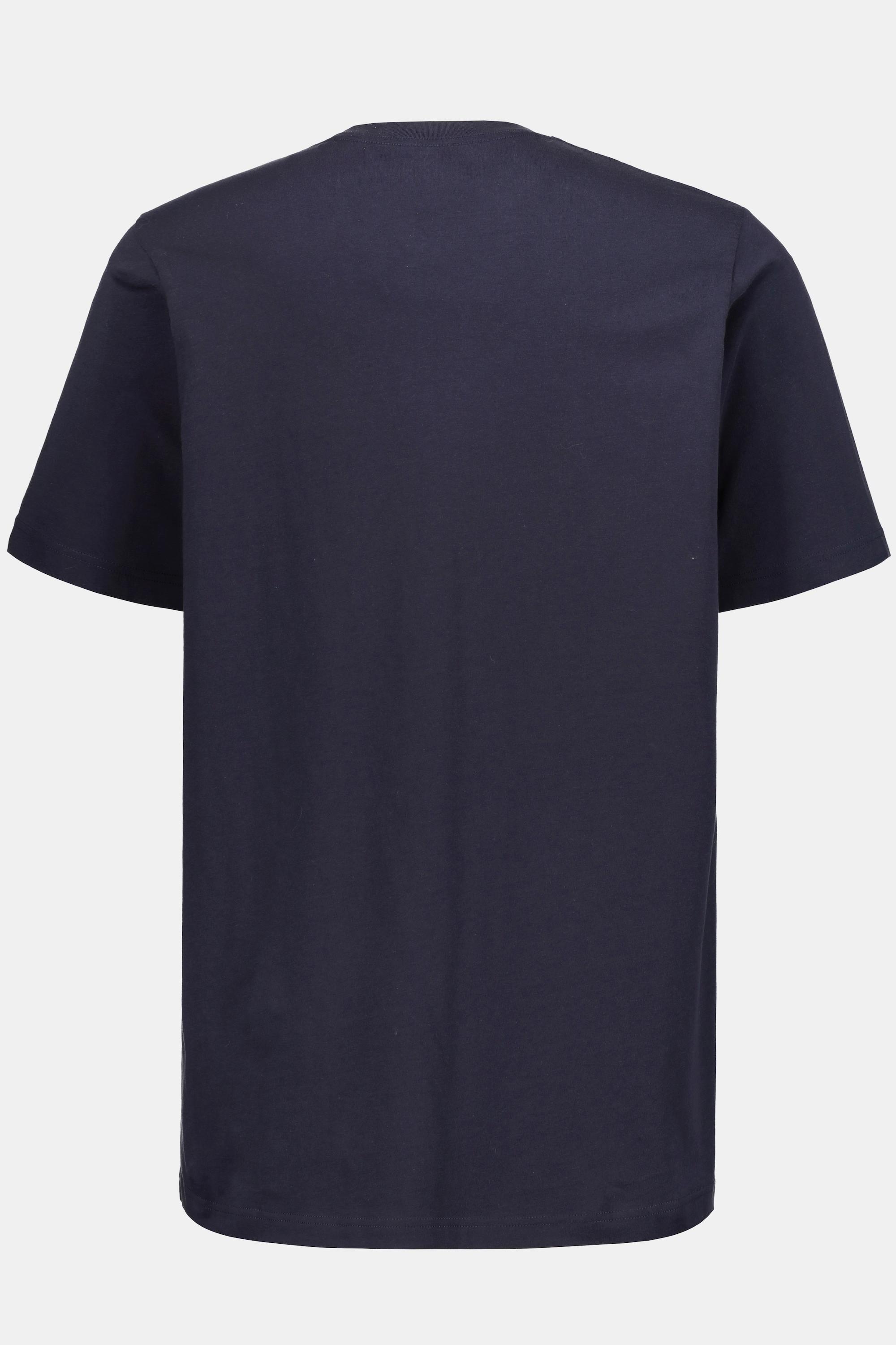 JP1880  T-shirt basic con scollo a V blu notte scuro 