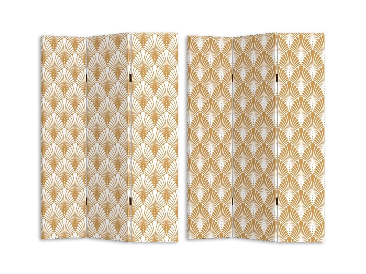 OZAIA Paravento con stampa 3 pannelli art déco LUXOR MDF 1x dorato  
