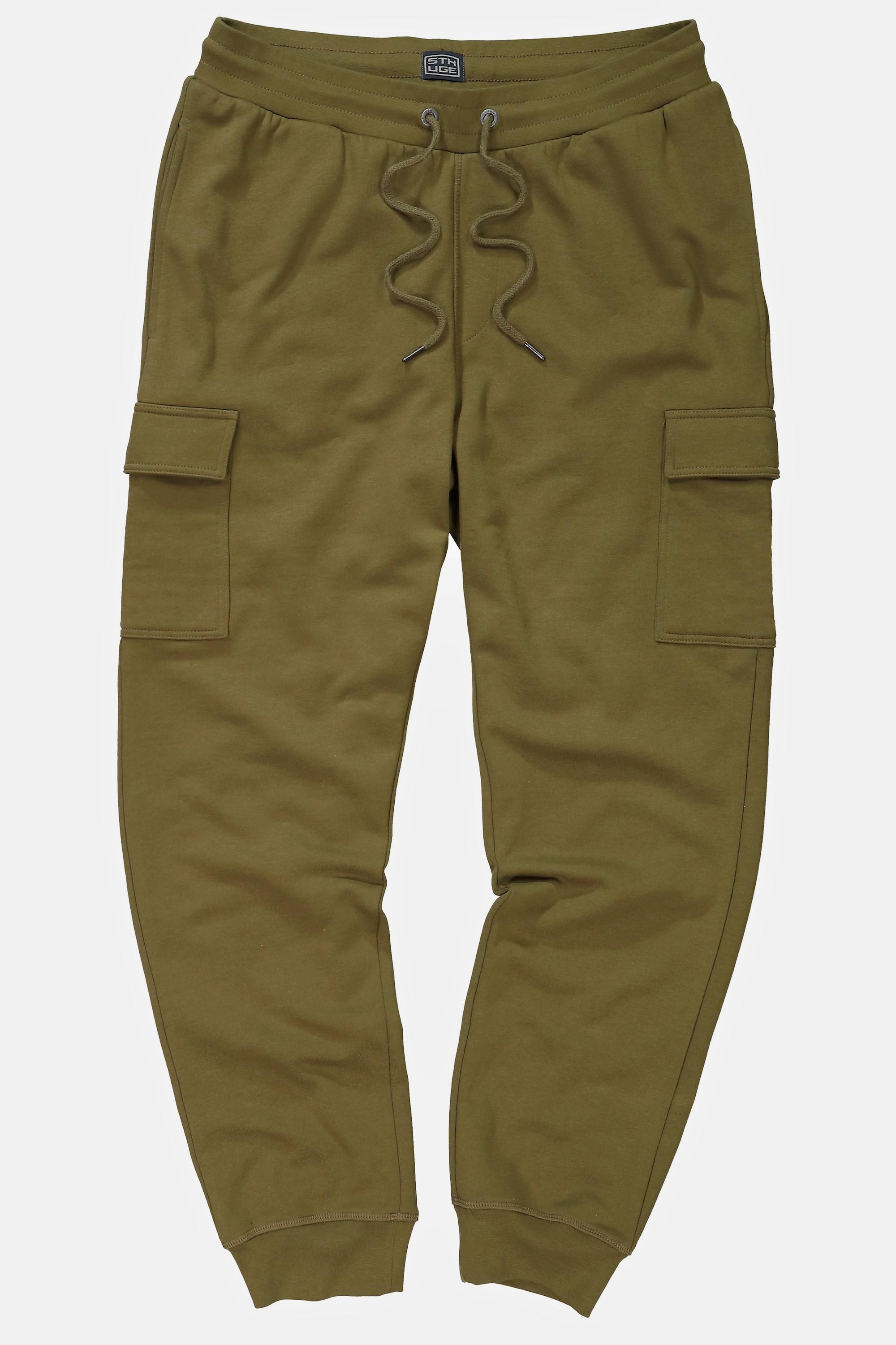 Sthuge  Pantaloni cargo di felpa da casa con cintura elastica, fino alla tg. 8XL 