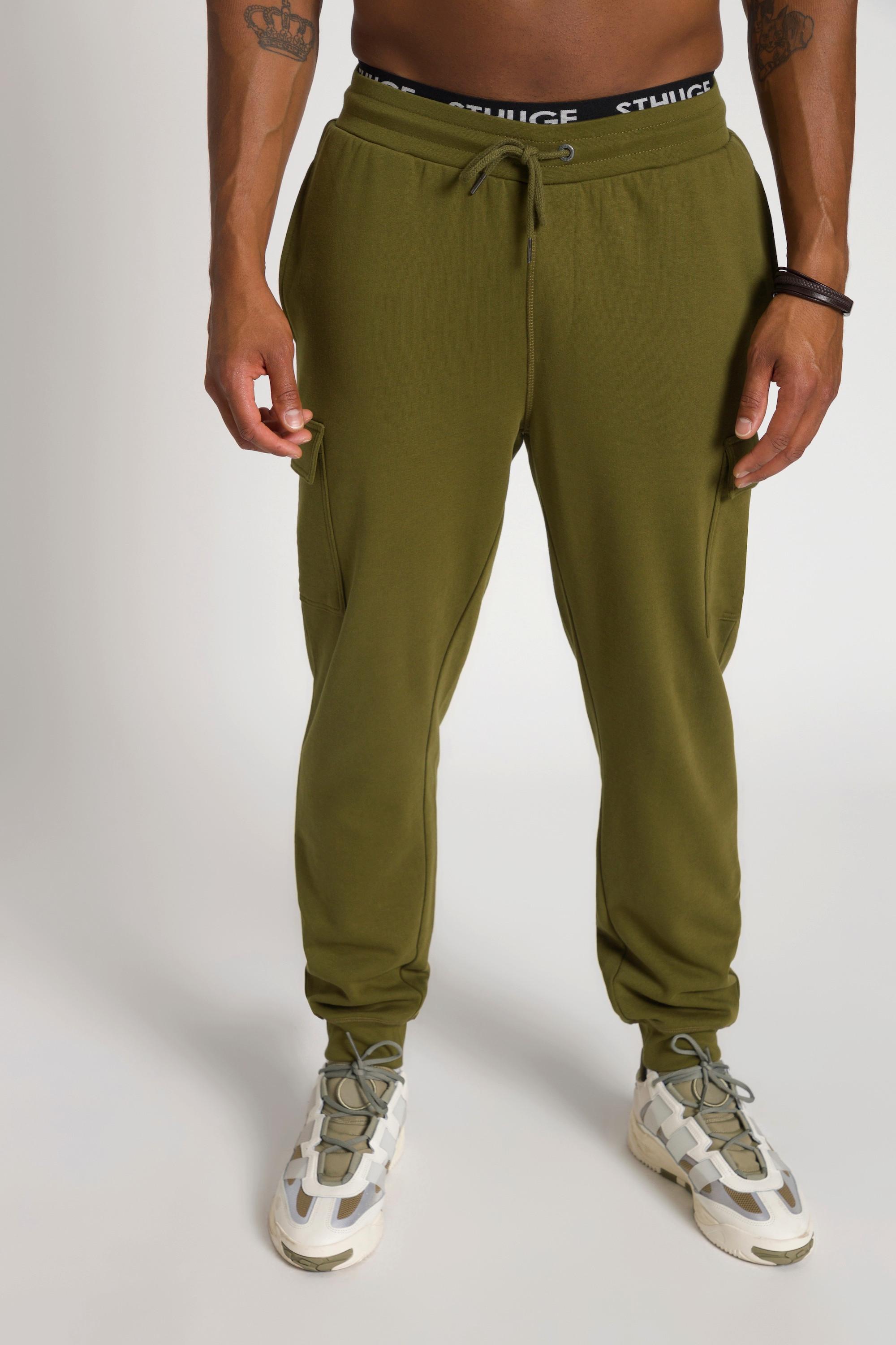 Sthuge  Pantaloni cargo di felpa da casa con cintura elastica, fino alla tg. 8XL 