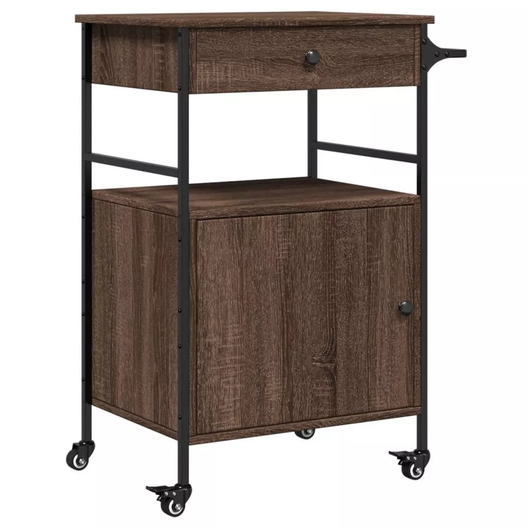 VidaXL - Chariot de cuisine bois d'ingénierie, One Size, Marron