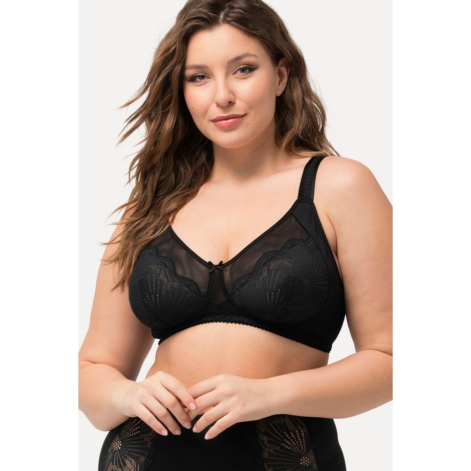 Ulla Popken Bügelloser Mesh-Spitzen-BH  