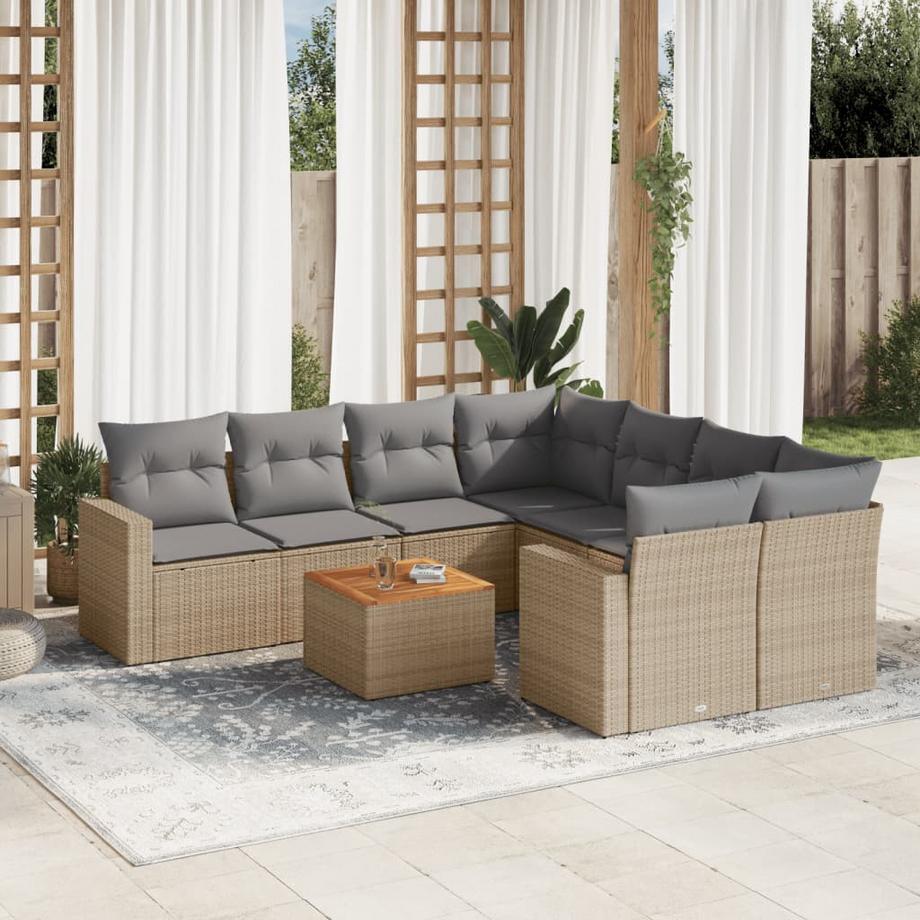 VidaXL set divano da giardino Polirattan  