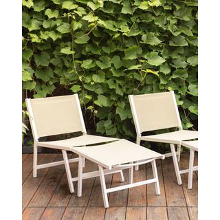 Beliani Gartenstuhl 2er Set aus Textil Modern MARCEDDI  