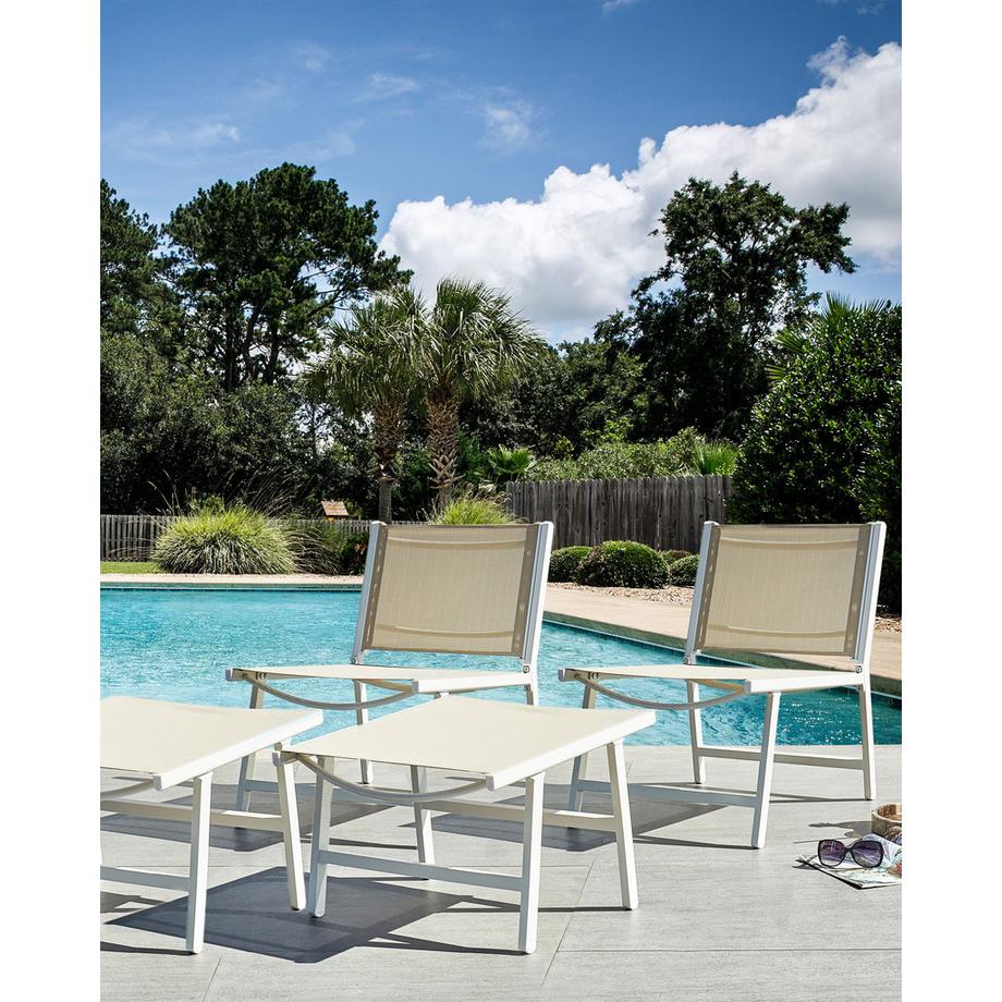 Beliani Lot de 2 chaises de jardin en Revêtement textile Moderne MARCEDDI  