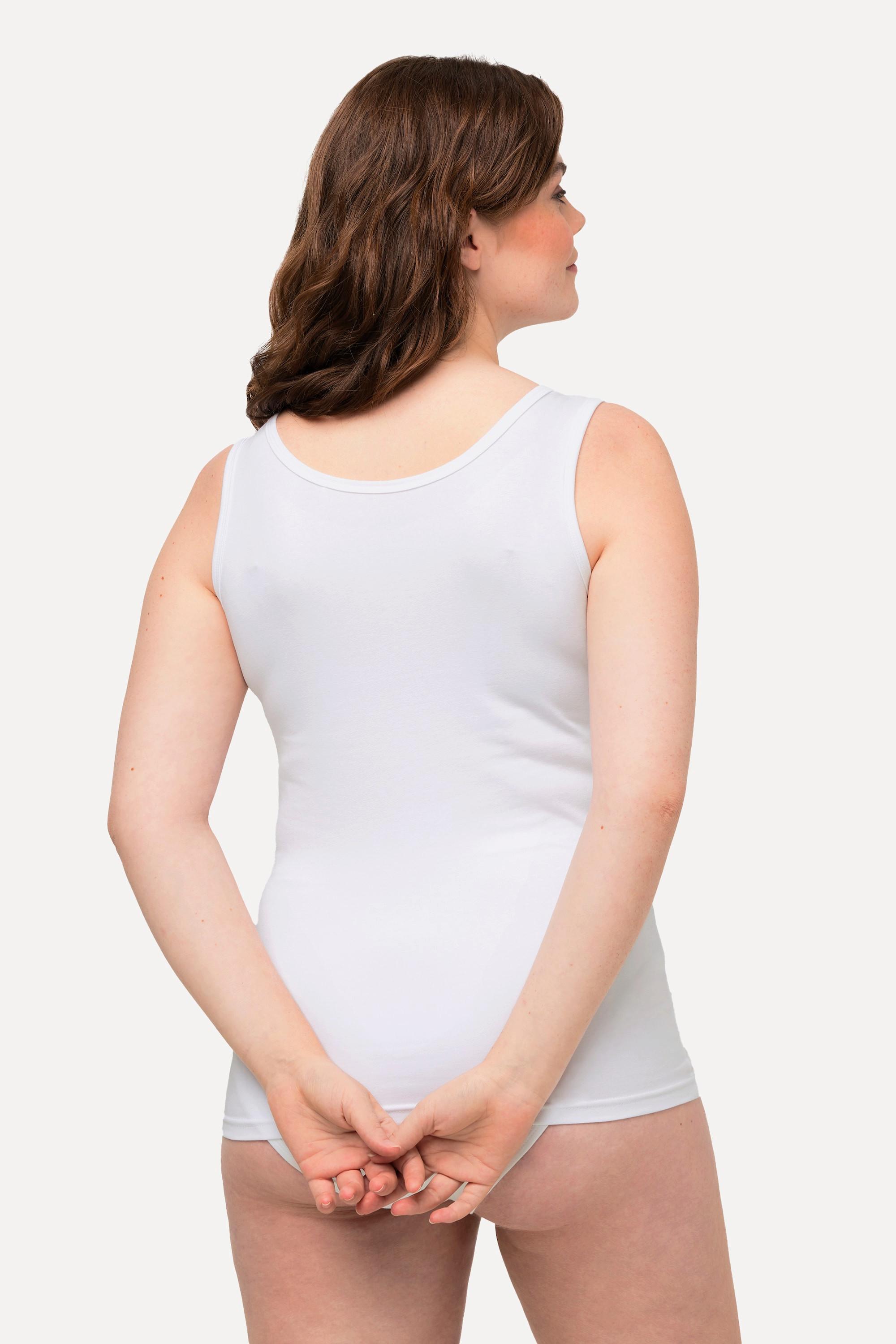 Ulla Popken Unterhemd breite Träger Slim Biobaumwolle ärmellos  