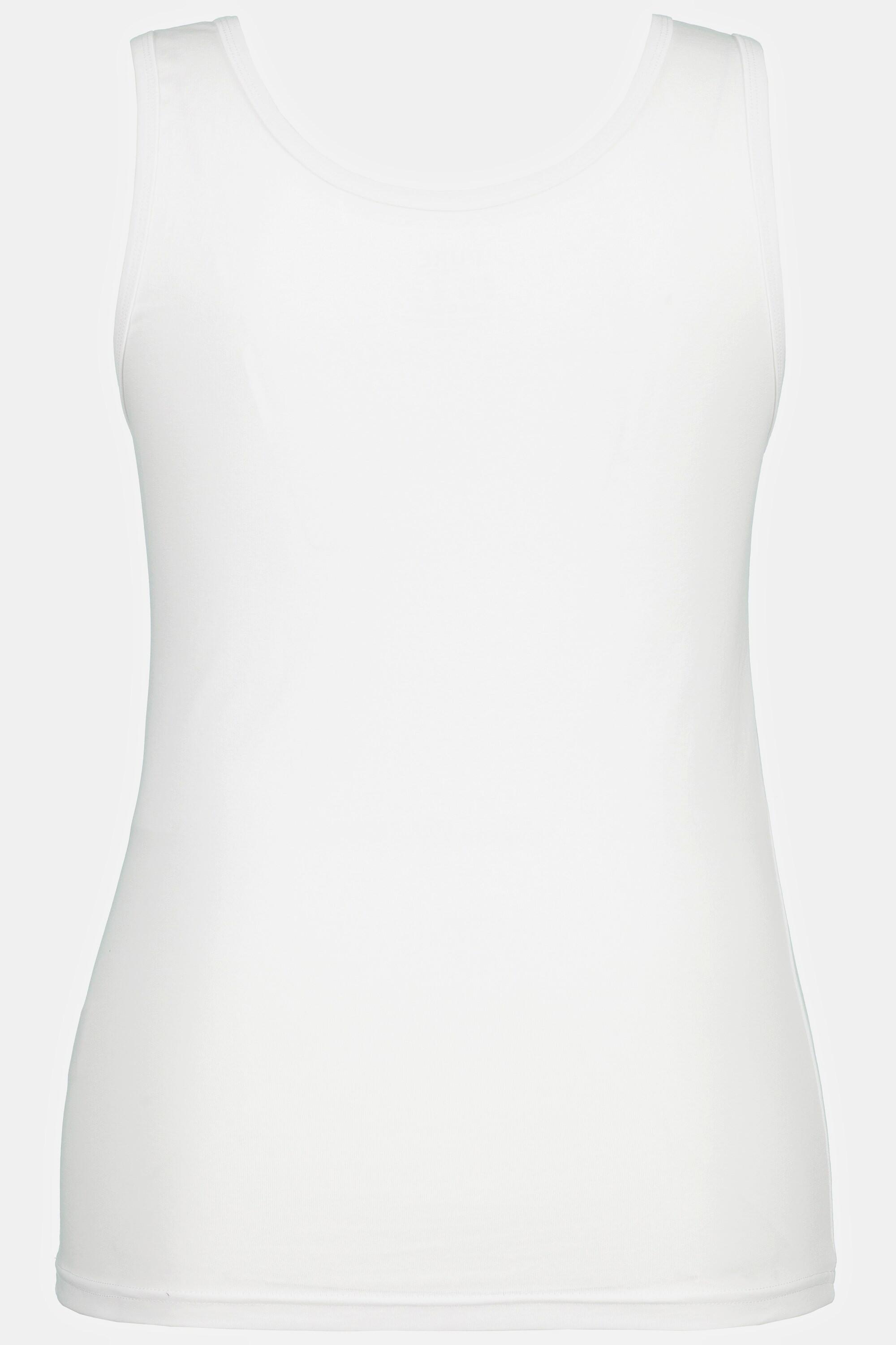 Ulla Popken Unterhemd breite Träger Slim Biobaumwolle ärmellos  