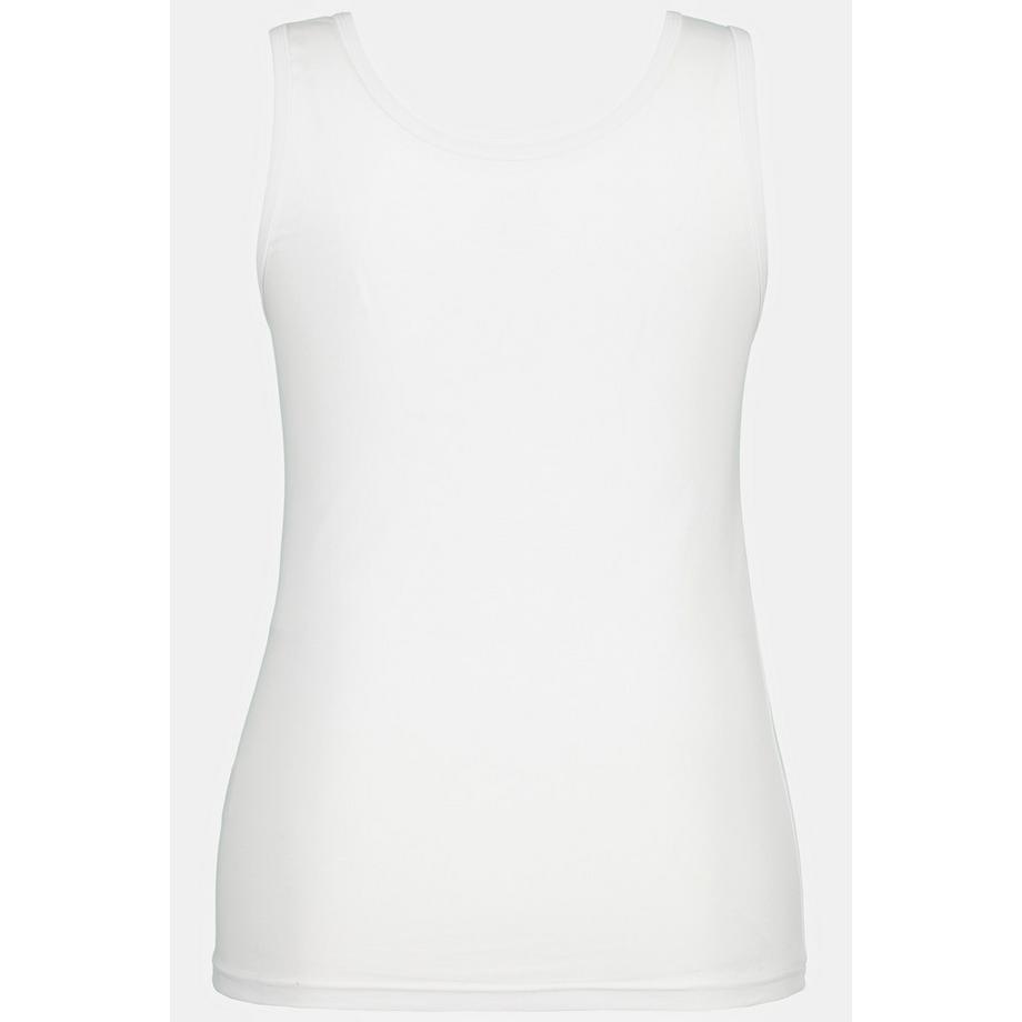 Ulla Popken Maillot de corps coton bio Débardeur slim bretelles larges  