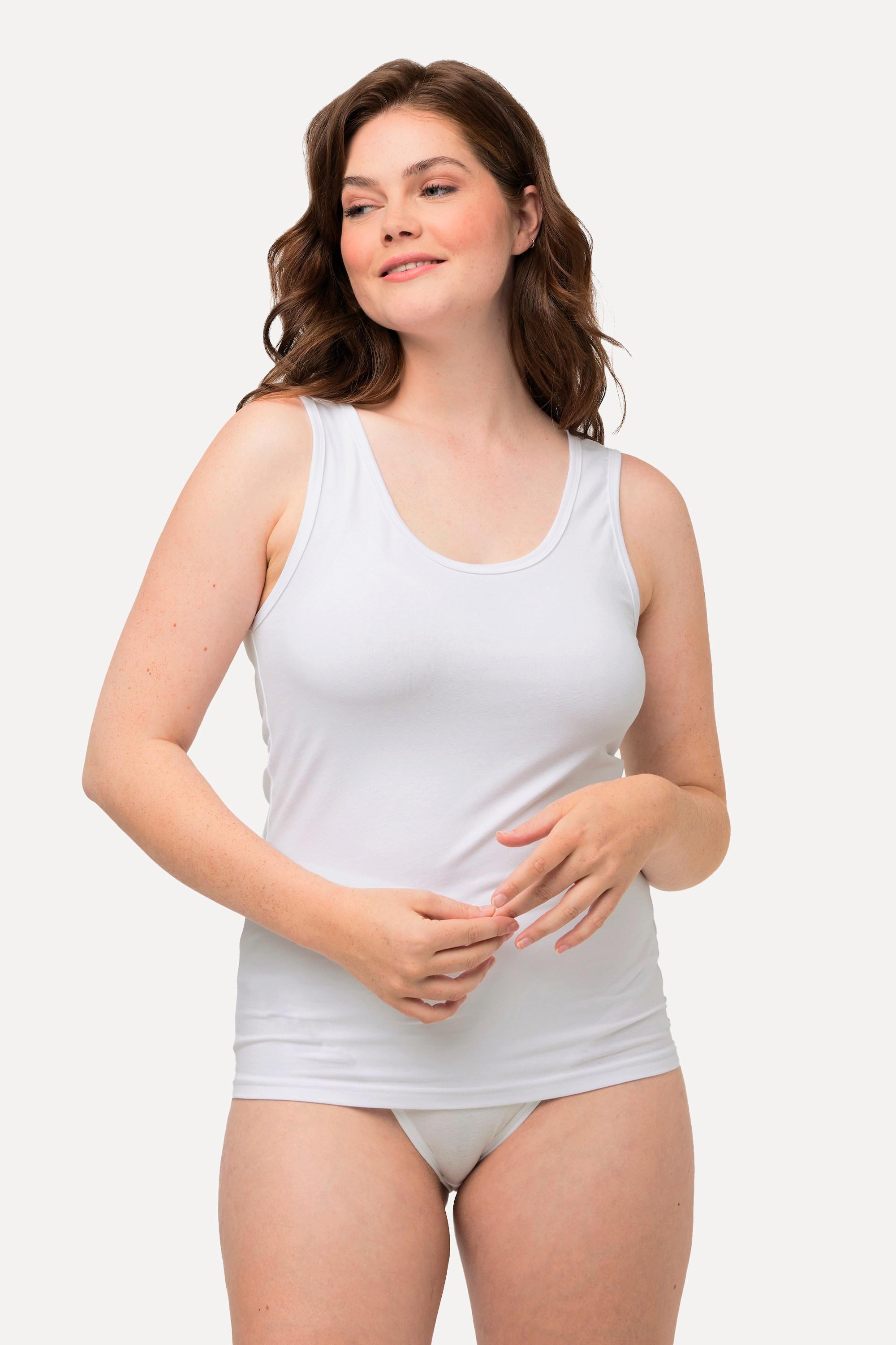 Ulla Popken Unterhemd breite Träger Slim Biobaumwolle ärmellos  
