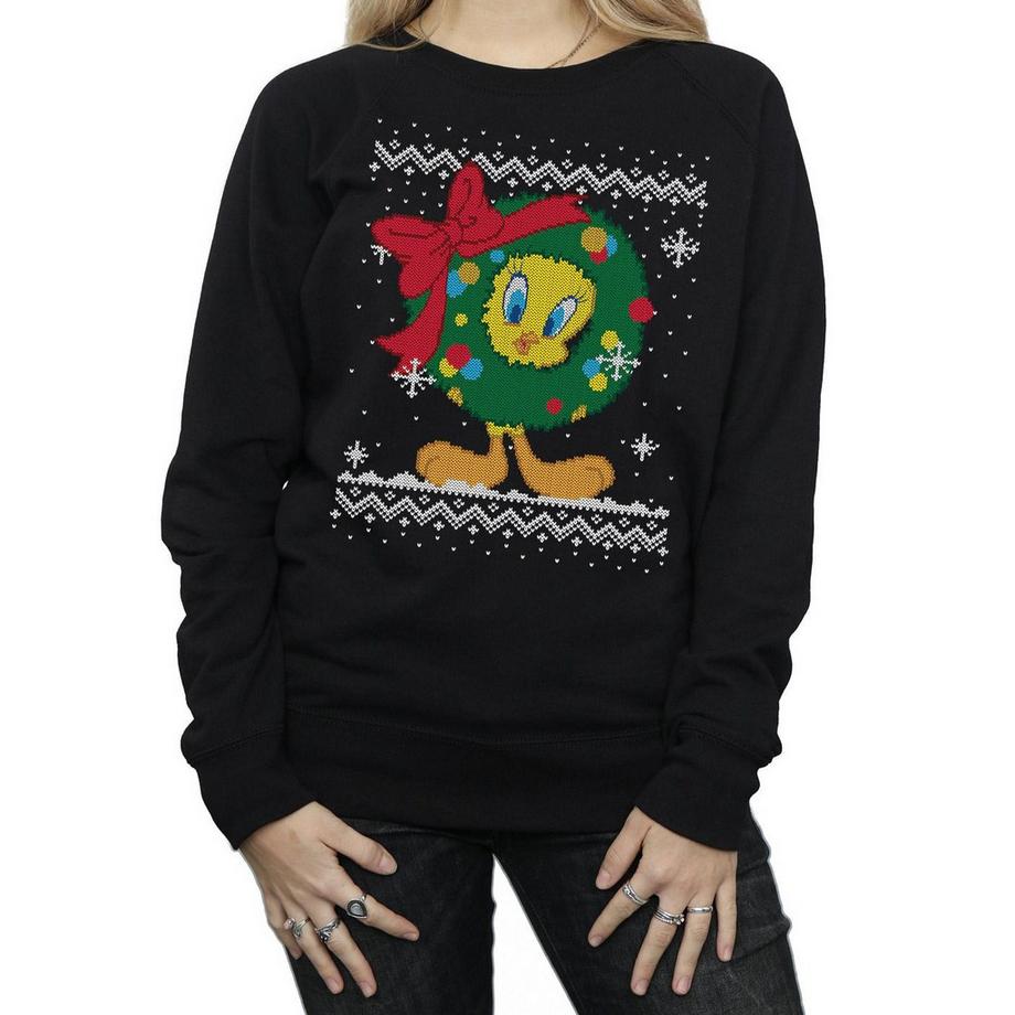 LOONEY TUNES Tweety Pie Christmas Fair Isle Sweatshirt  