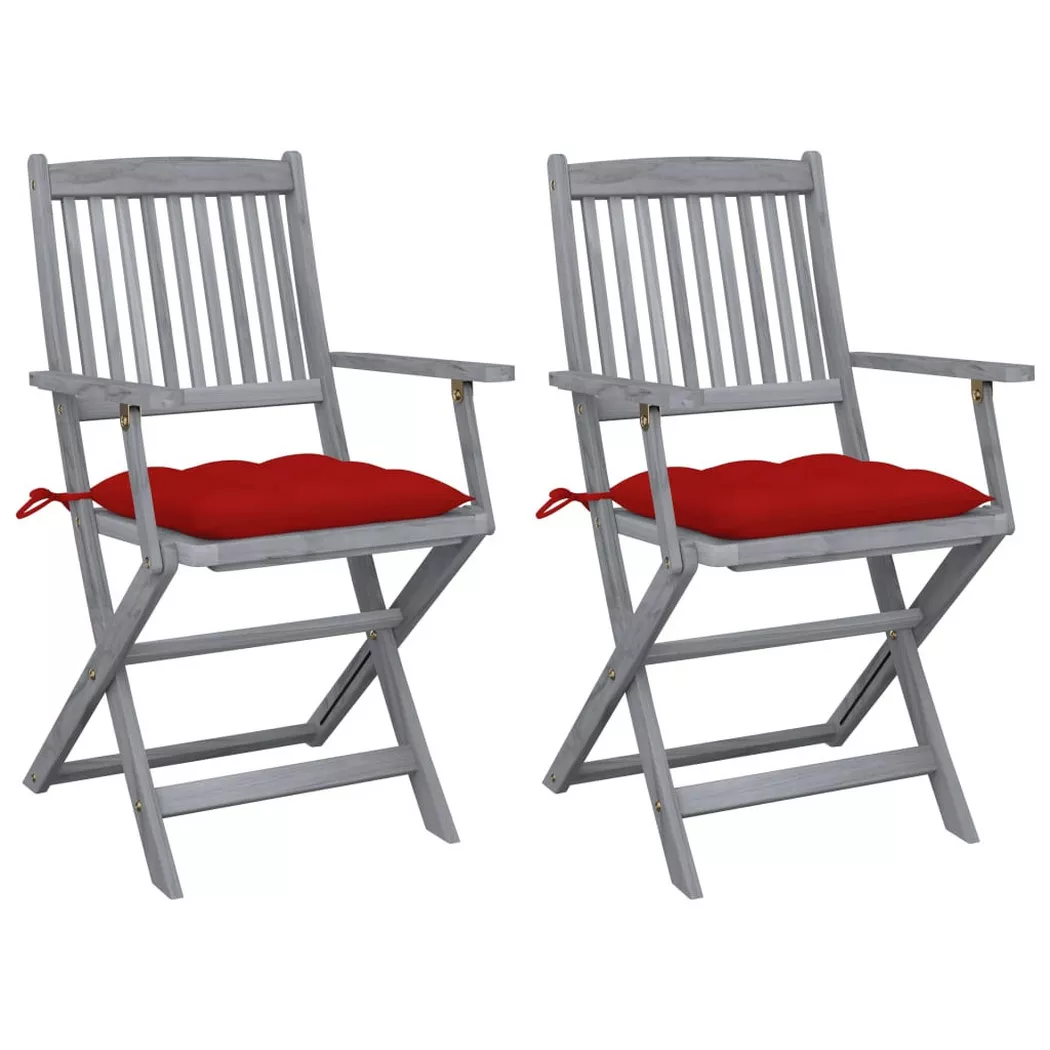 VidaXL - sedia da esterno Legno di acacia, One Size, Rosso Multicolore