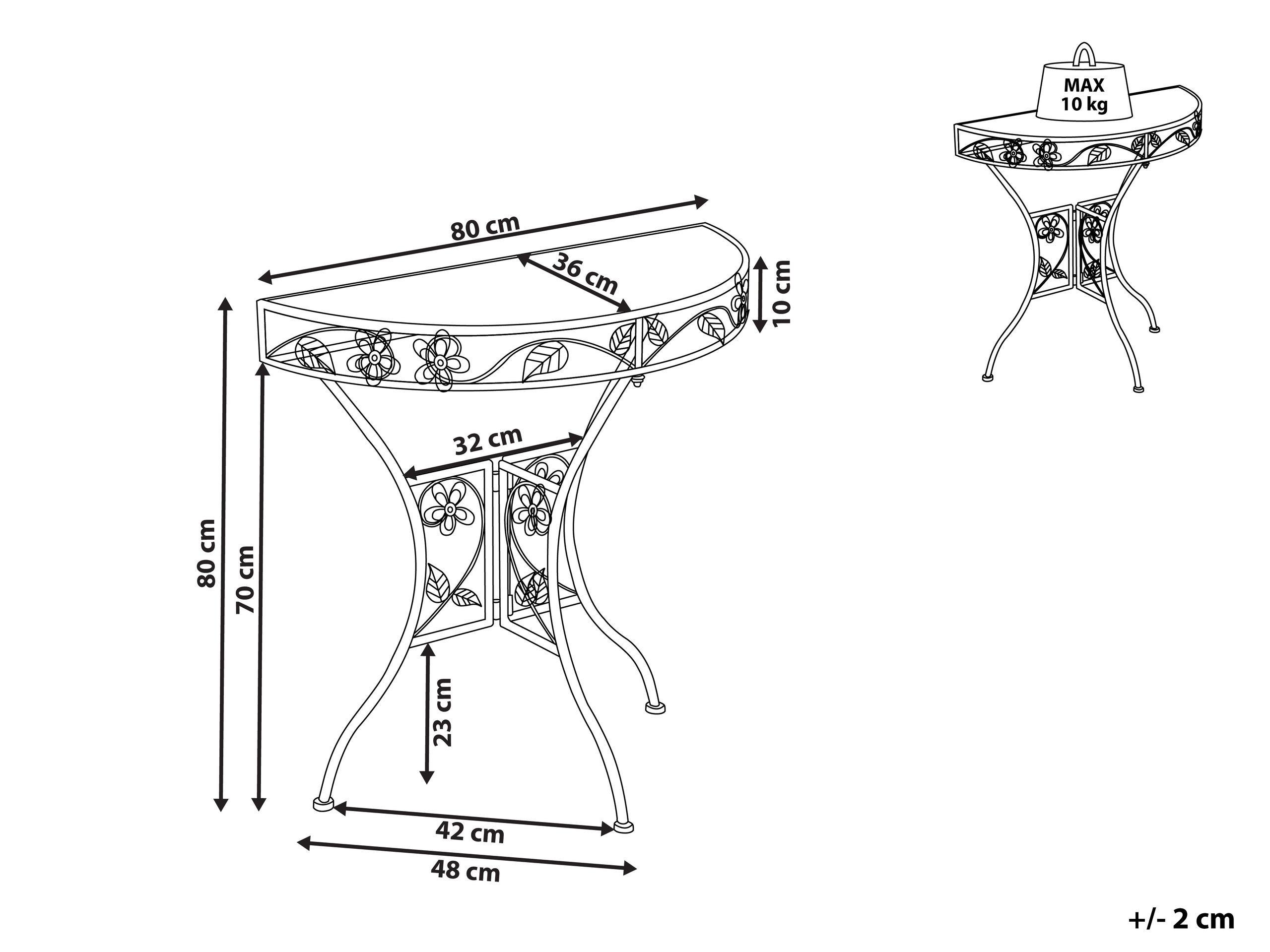 Beliani Outdoor Bistrotisch aus Eisen Retro YAVIZA  