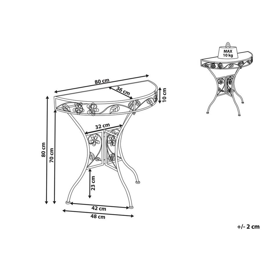 Beliani Outdoor Bistrotisch aus Eisen Retro YAVIZA  