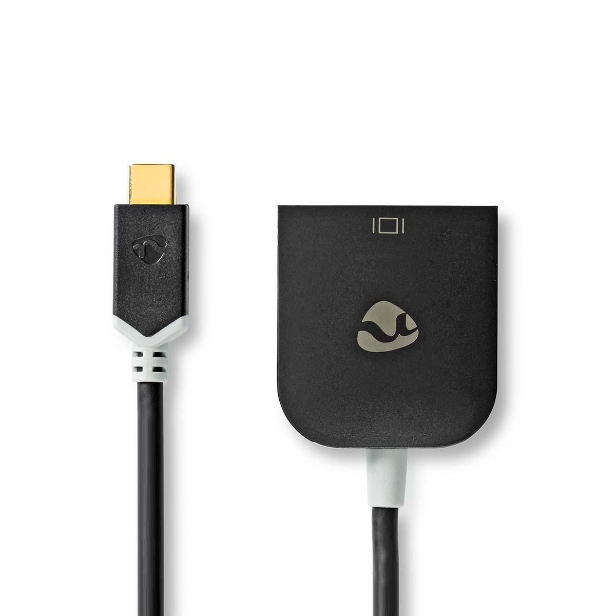 Nedis  Adaptateur USB-C™ | USB 3.2 Gen 1 | USB-C™ mâle | VGA femelle 15p | 1920x1200 | 0.20 m | Rond | Plaqué or | PVC | Anthracite | Boîte de fenêtre avec serrure Euro 