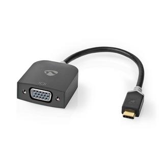 Nedis  Adaptateur USB-C™ | USB 3.2 Gen 1 | USB-C™ mâle | VGA femelle 15p | 1920x1200 | 0.20 m | Rond | Plaqué or | PVC | Anthracite | Boîte de fenêtre avec serrure Euro 